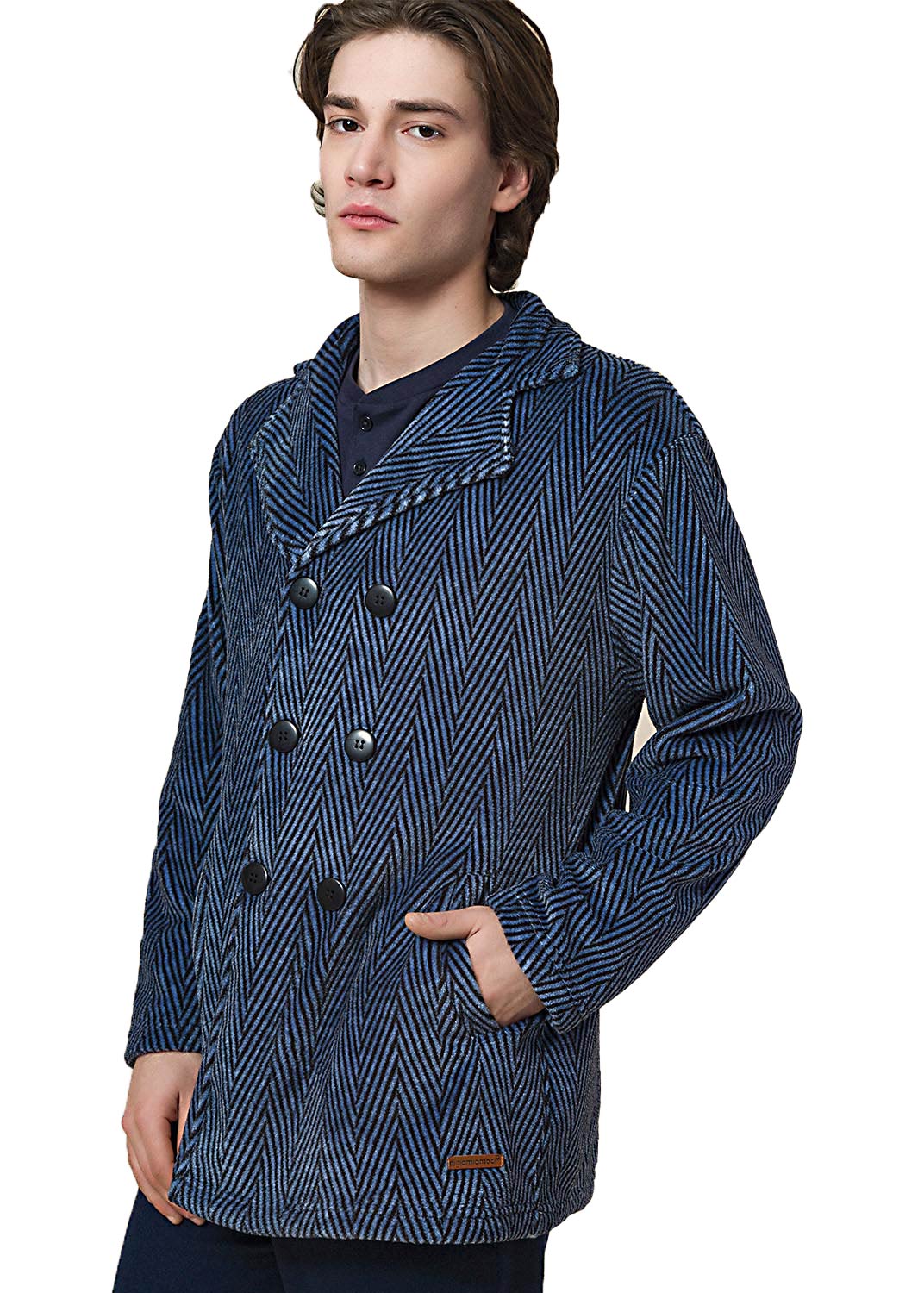 vestaglia da uomo di colore blu per l'inverno