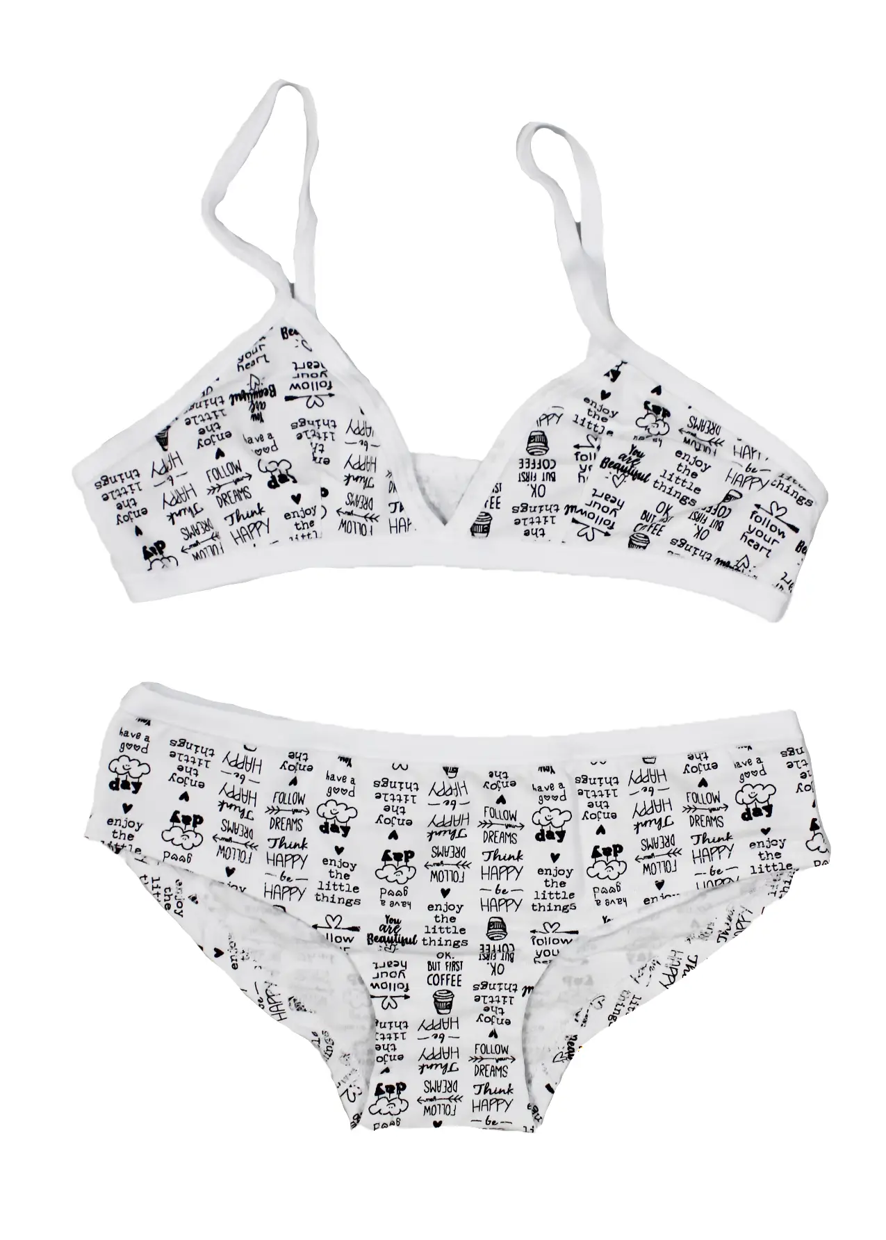 coordinato intimo bianco da ragazza