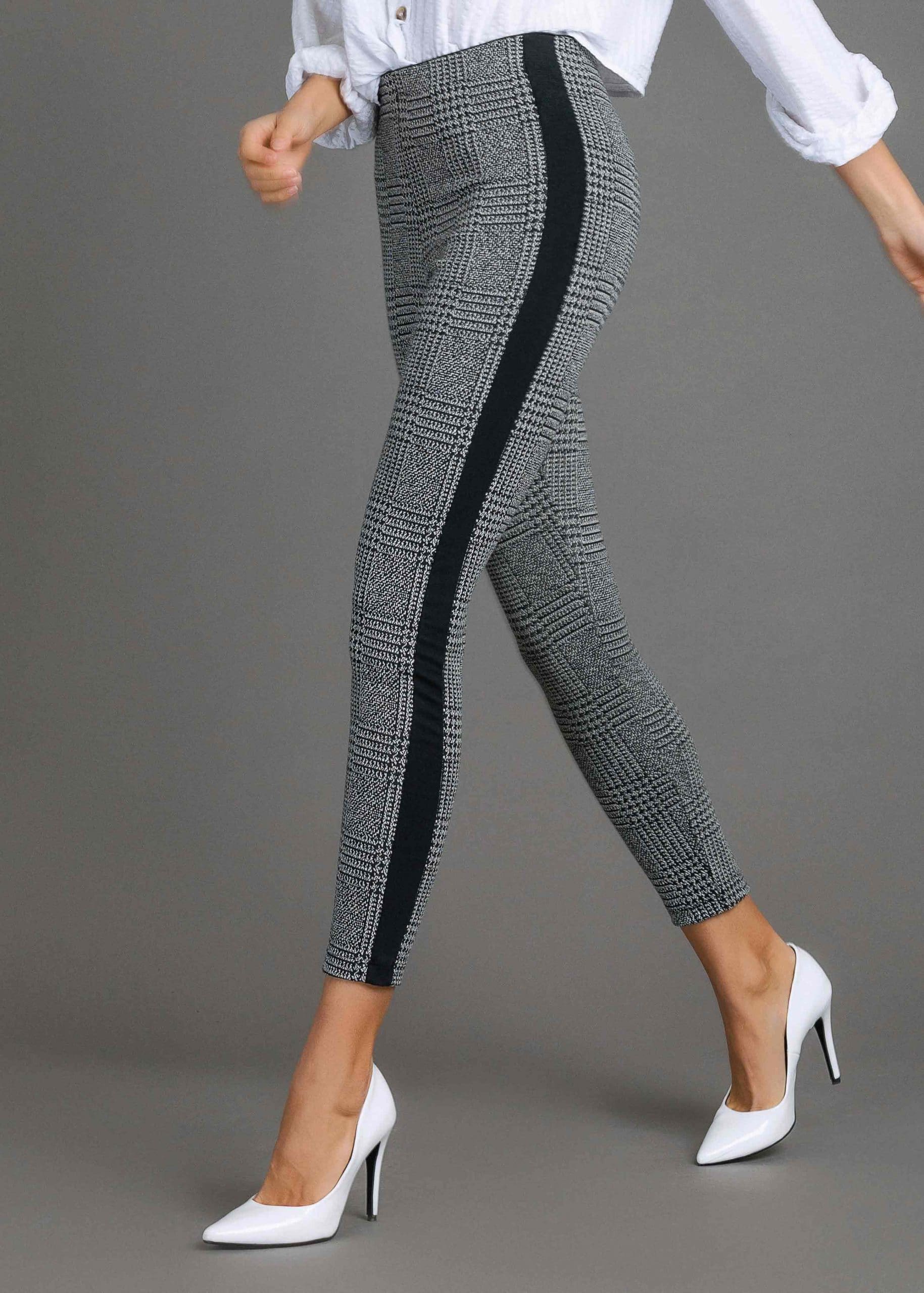 leggings galles da donna di colore bianco e nero