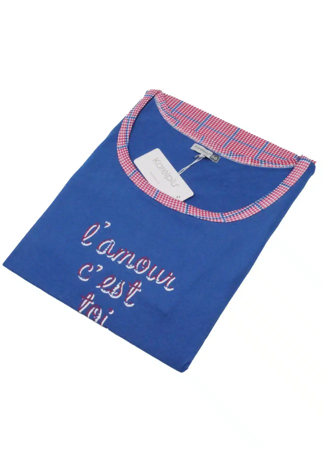 pigiama blu con scritta
