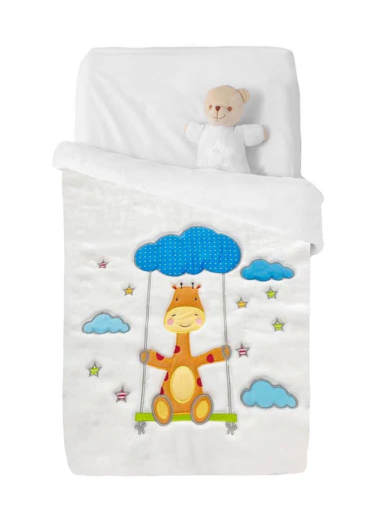 coperta per lettino da neonato con giraffa
