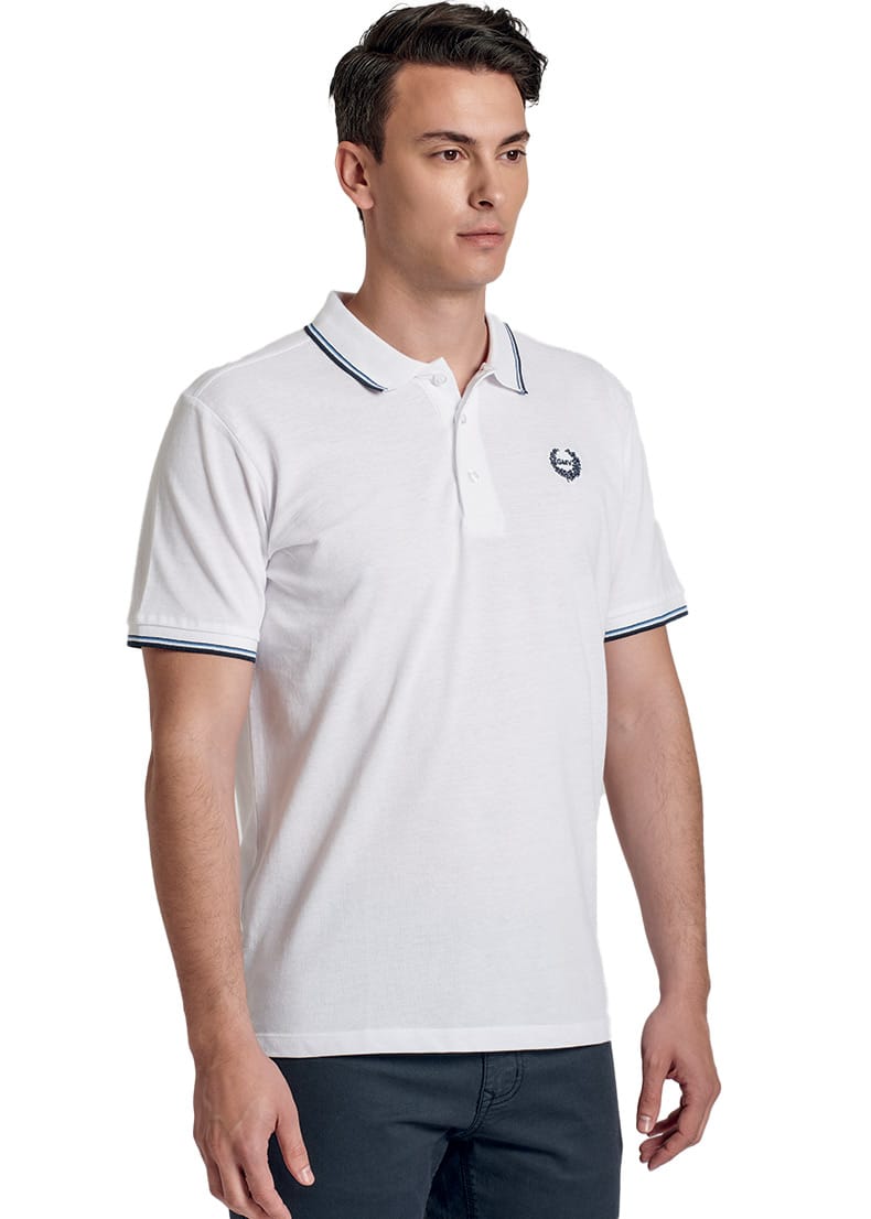 polo a maniche corte da uomo di colore bianco