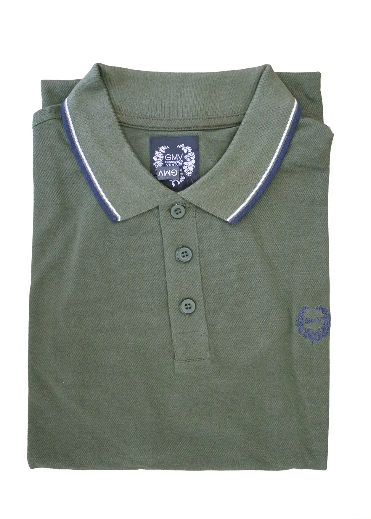 polo maschile di colore verde militare