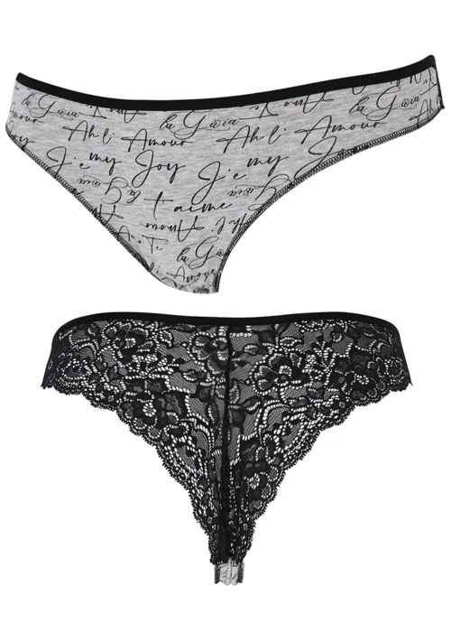 tanga in pizzo nero