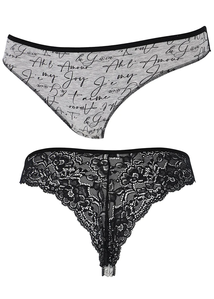 tanga in pizzo nero