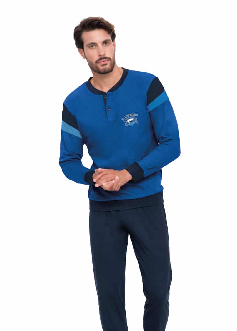 pigiama bluette da uomo con logo il granchio sport