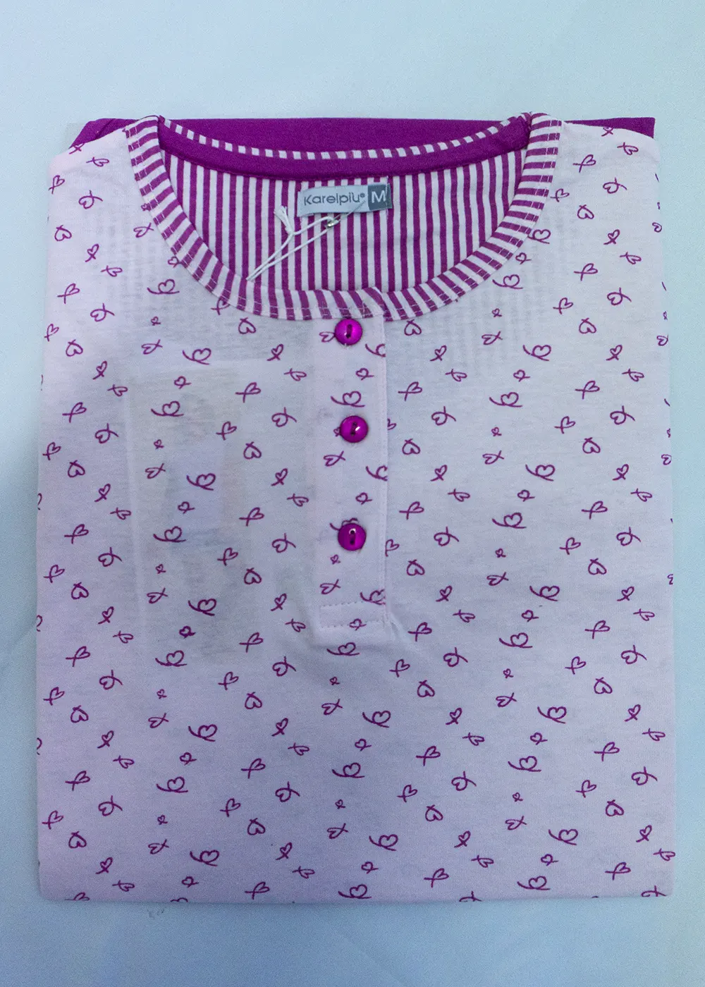 pigiama viola con cuoricini da donna