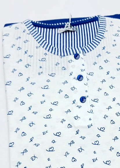 pigiama con cuoricini blu da donna