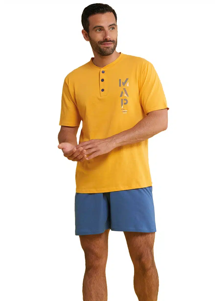 pigiama estivo di colore giallo da uomo