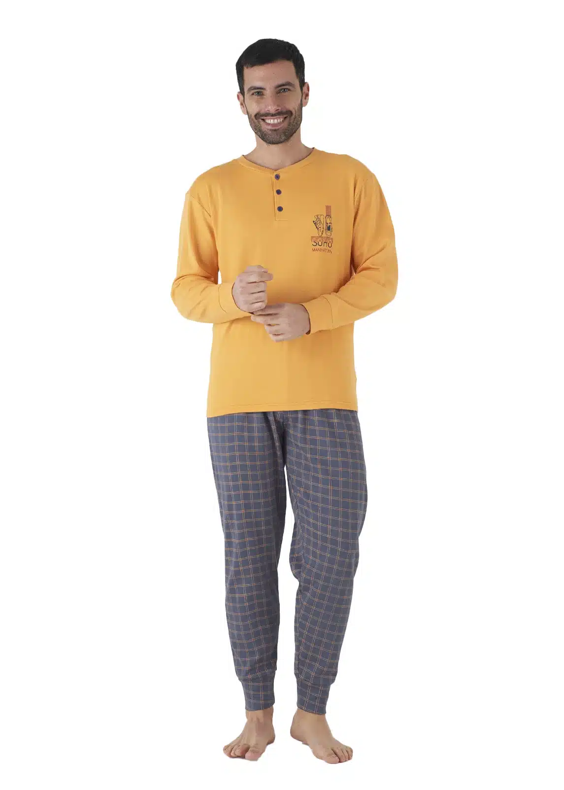 pigiama a maniche lunghe colore giallo