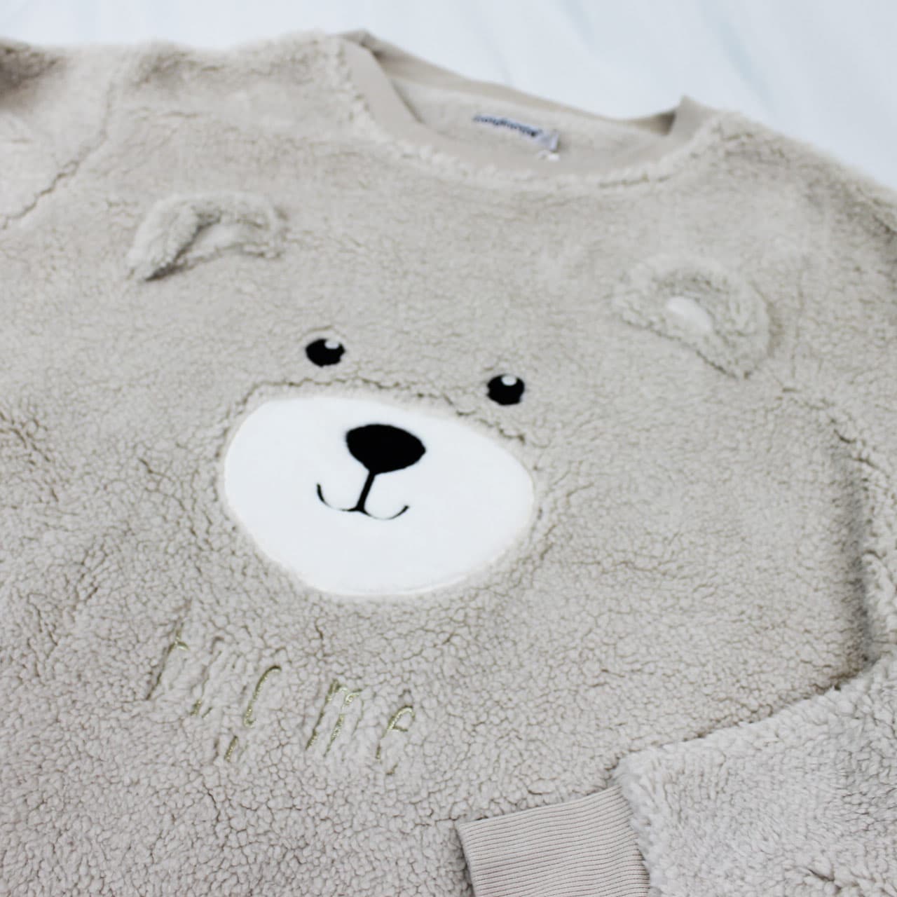 maglia morbida con orsacchiotto per bambino