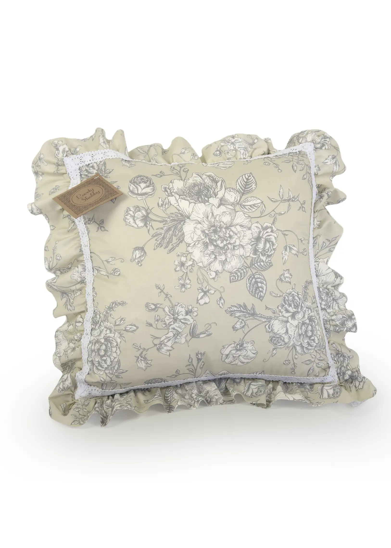 cuscino con fiori di colore beige
