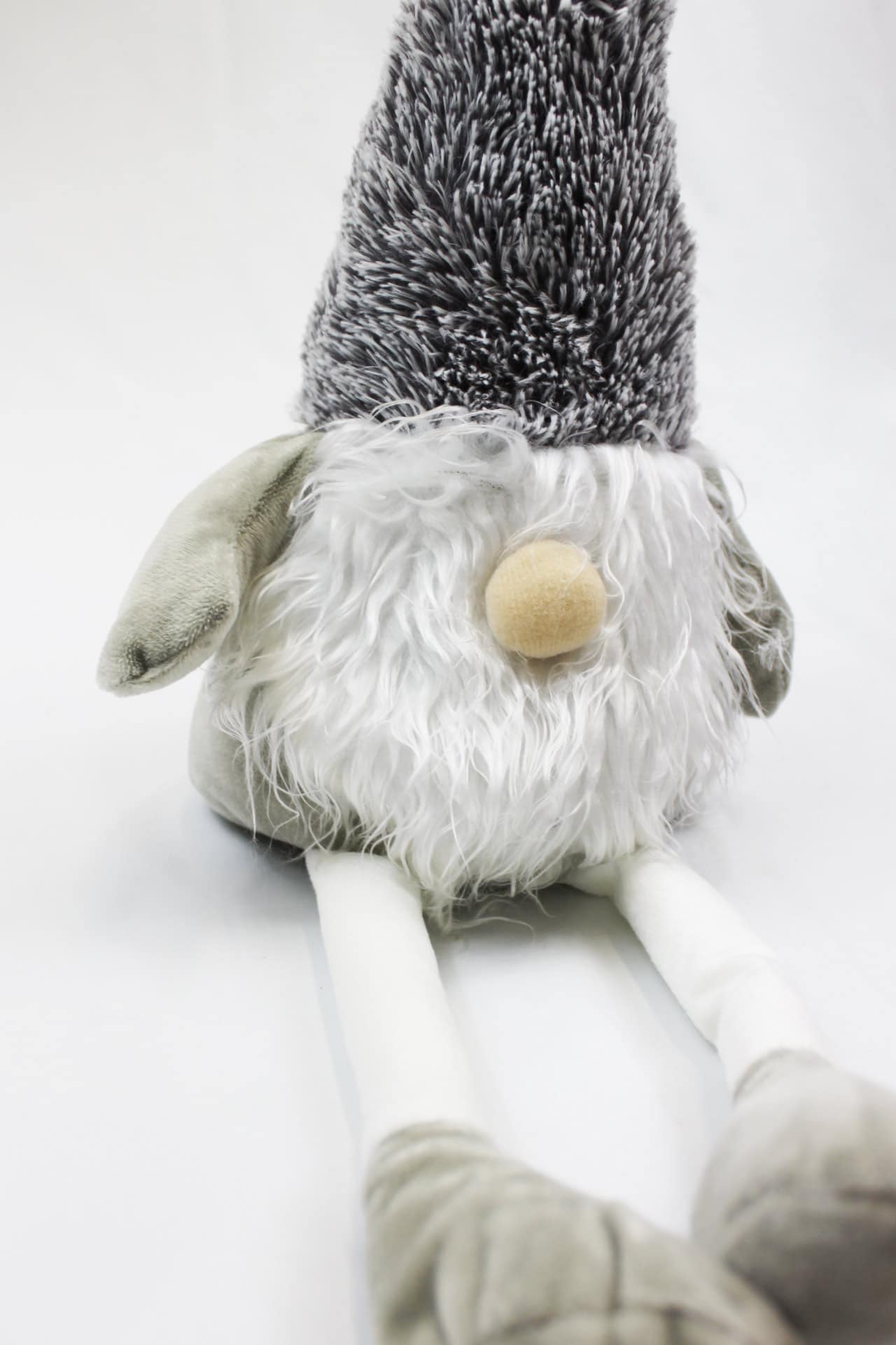 fermaporta a forma di babbo natale di colore grigio