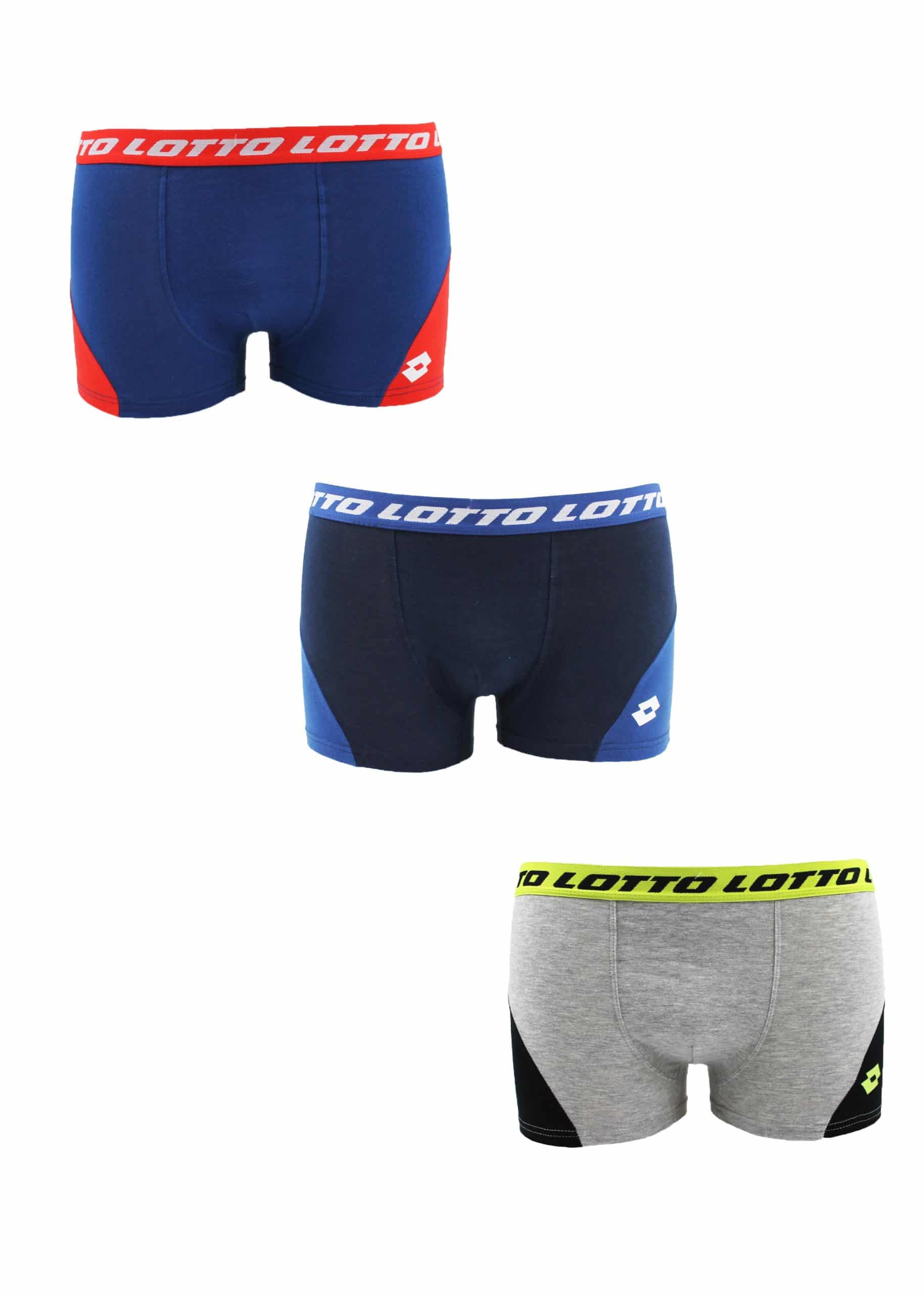 boxer da bambino bicolore con logo lotto