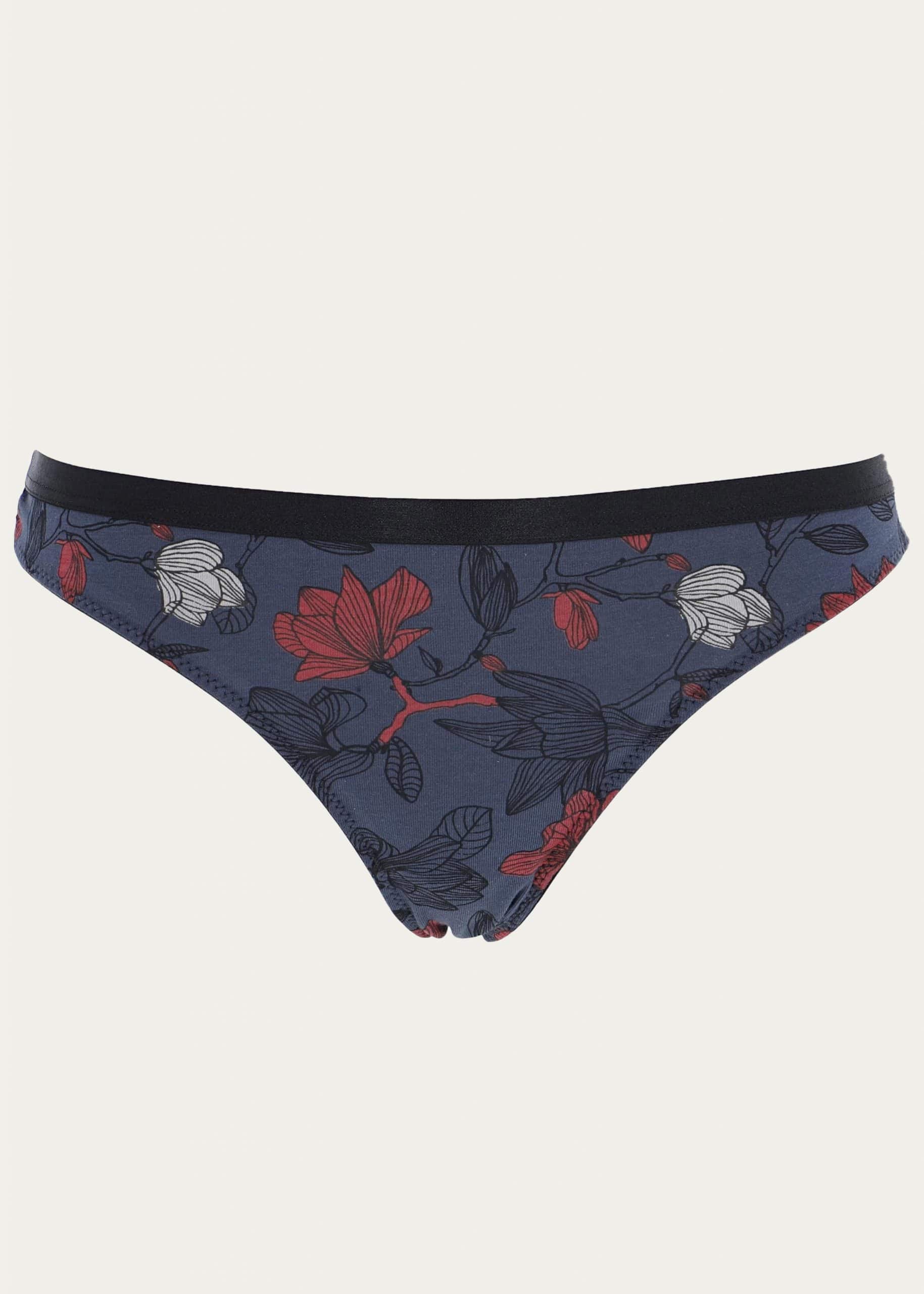 slip a brasiliana con fiori stilizzati colorati