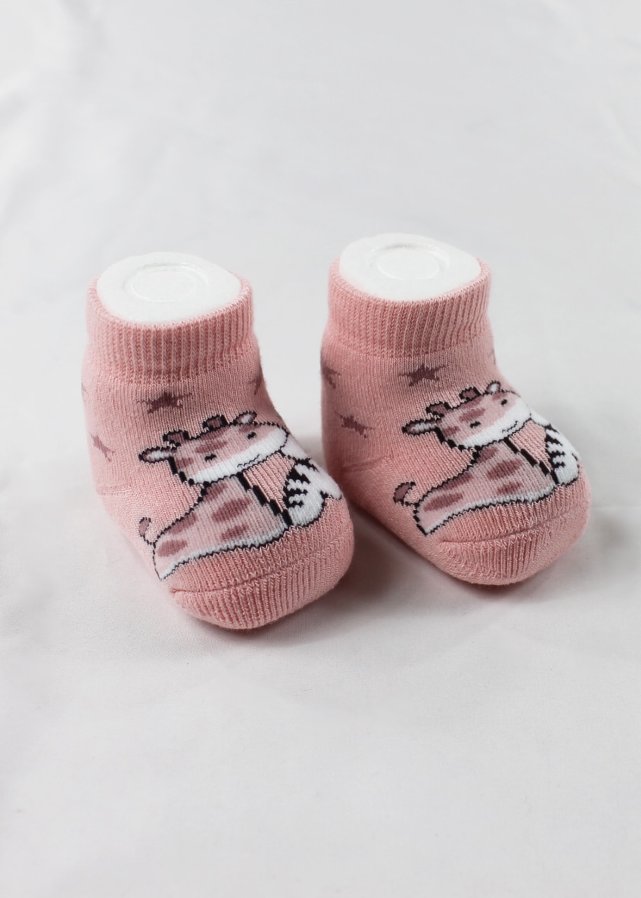calzini da neonato rosa con giraffa