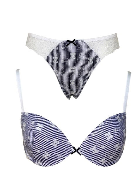 completo intimo con push-up e brasiliana con pizzo bianco