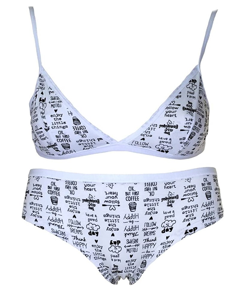 intimo da teenager abbinato di colore bianco