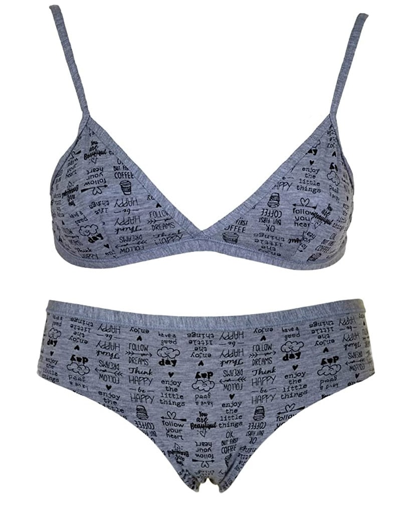 coordinato intimo di colore grigio da teennager