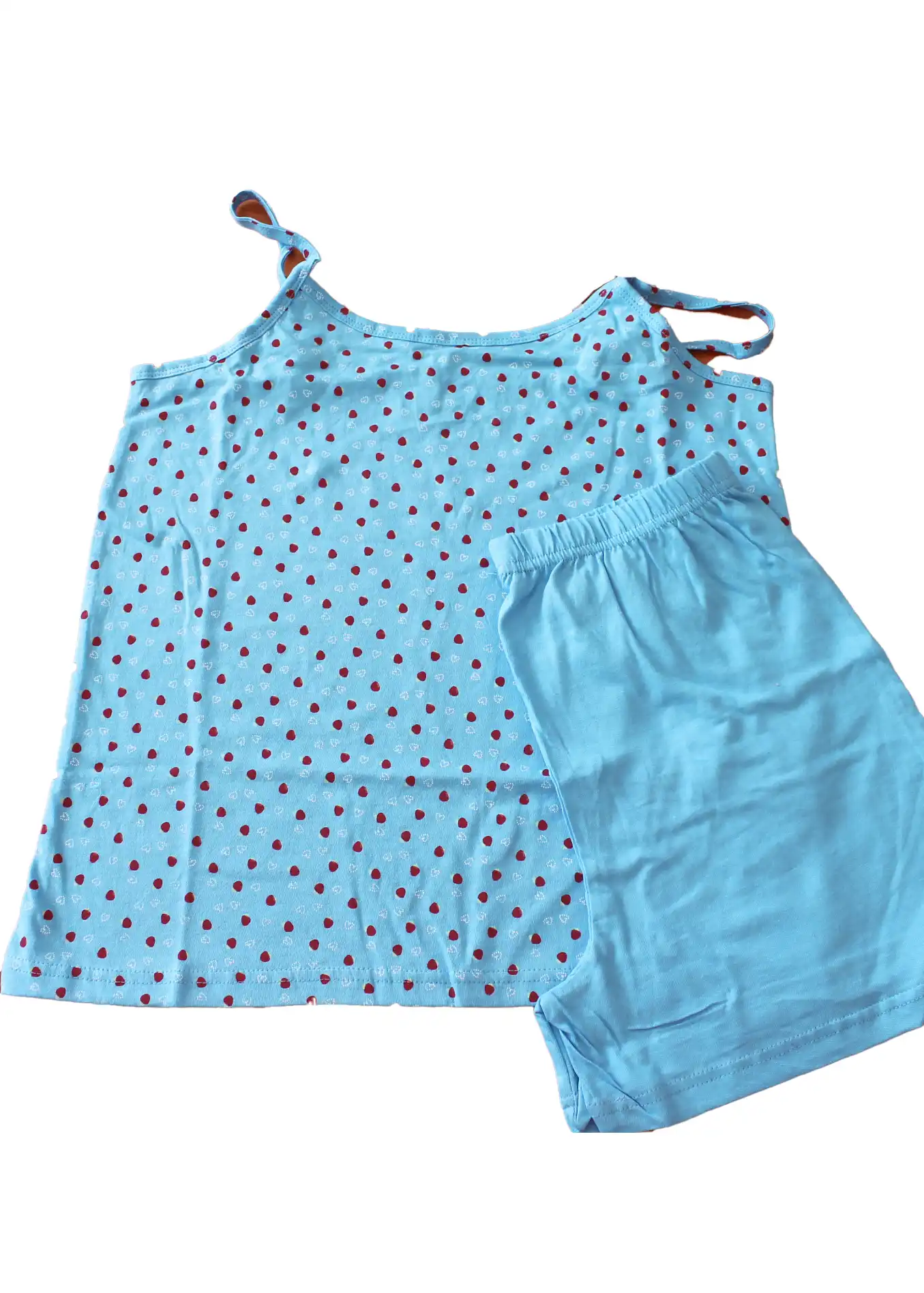 pigiama con bretelle sottili da donna di colore turchese