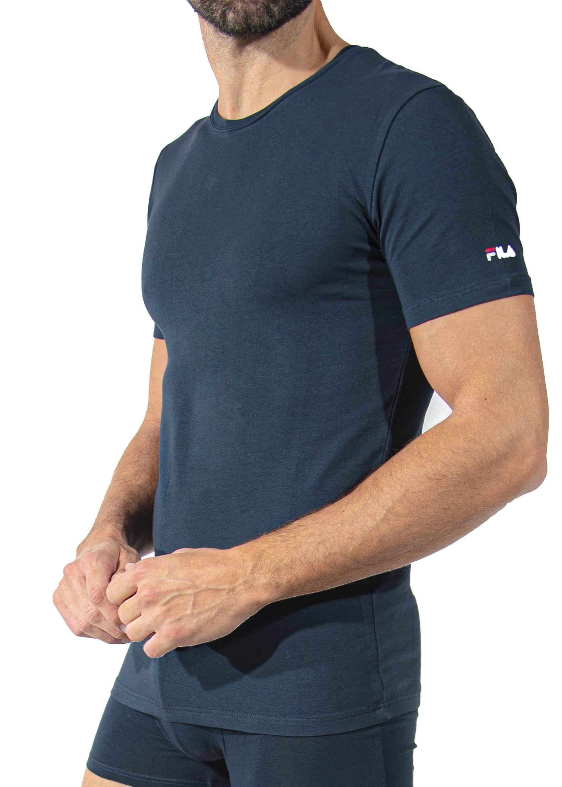 maglia blu con logo fila