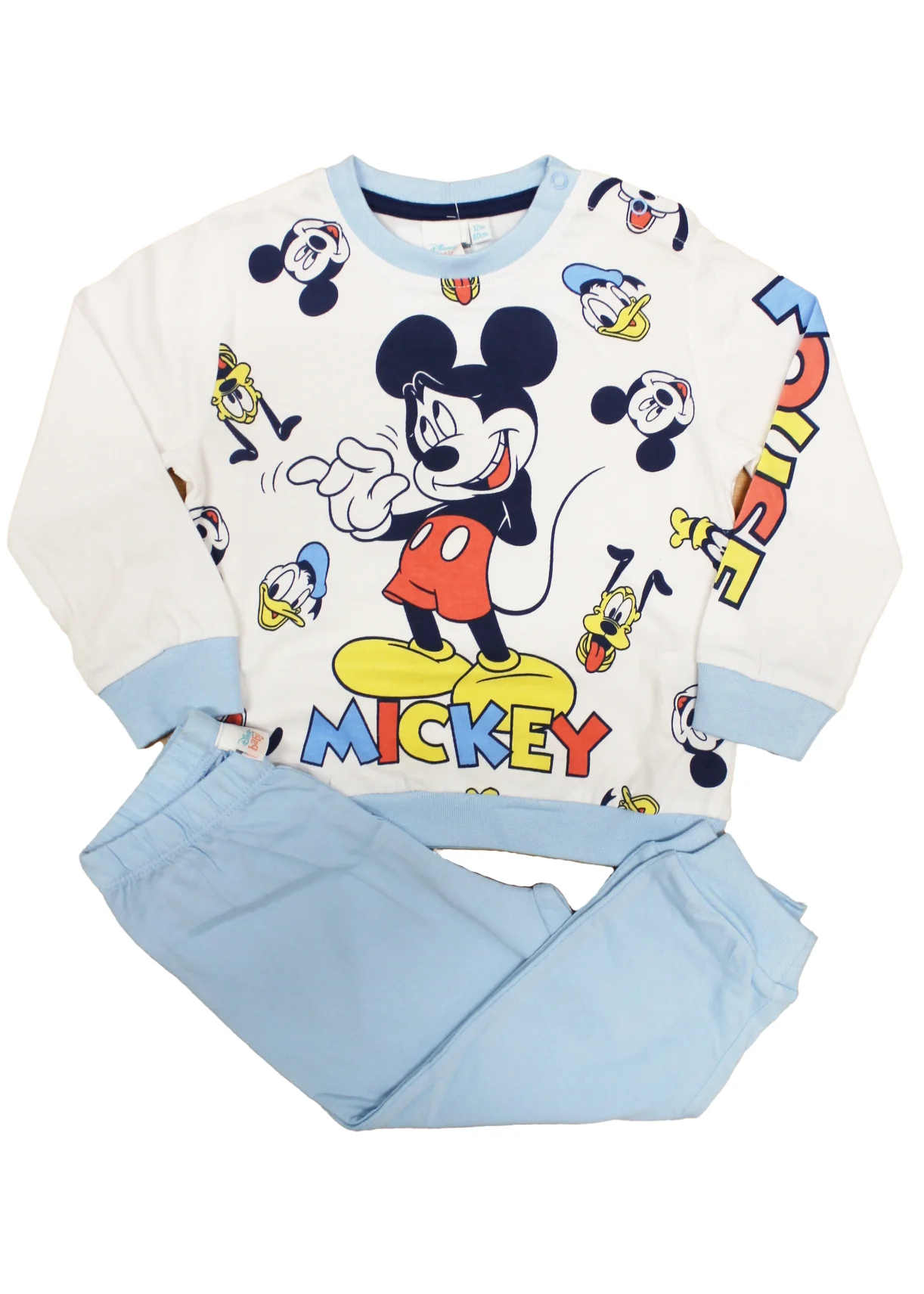pigiama da neonato con topolino di colore azzurro