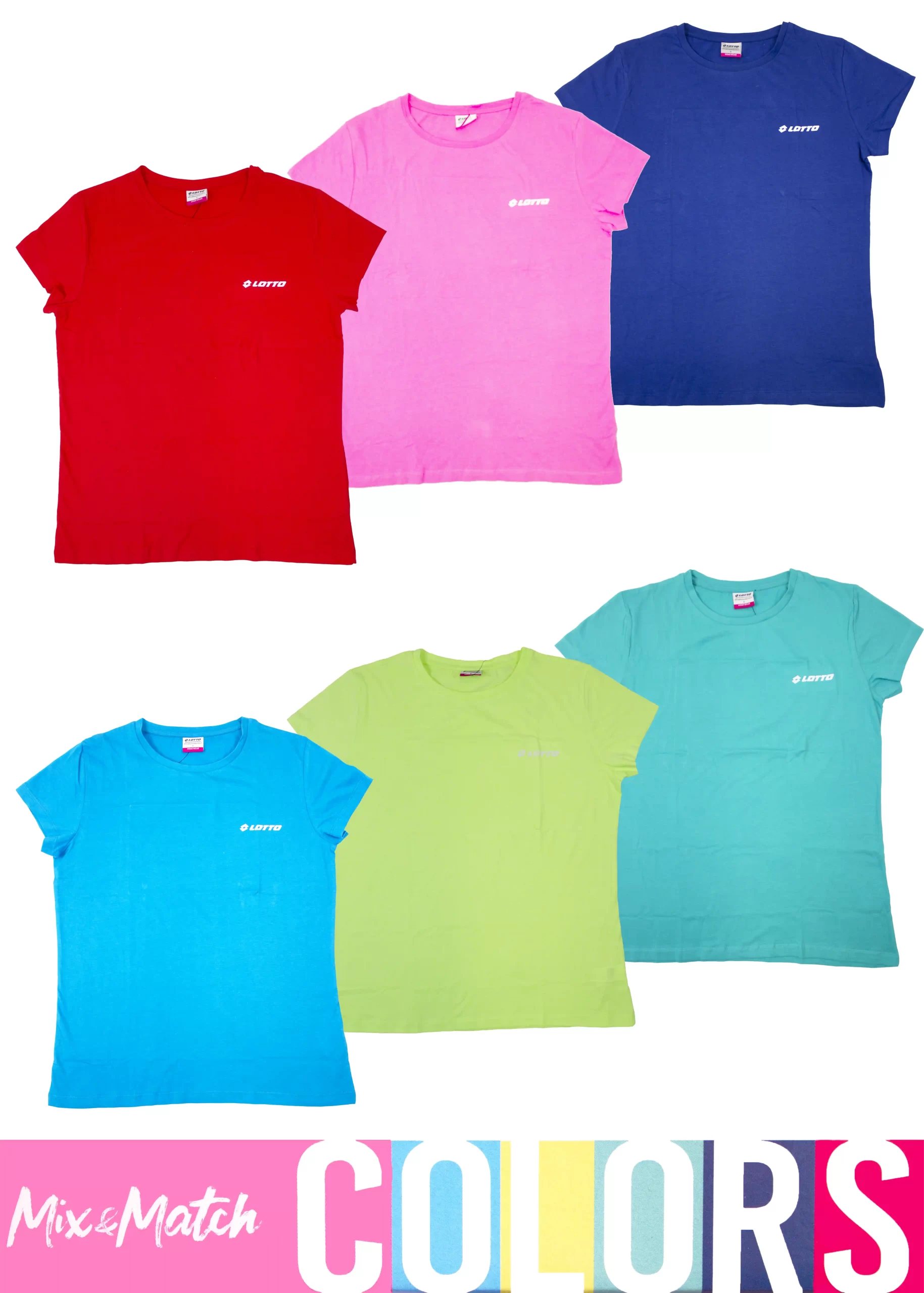 t-shirt lotto da donna a tinta unita