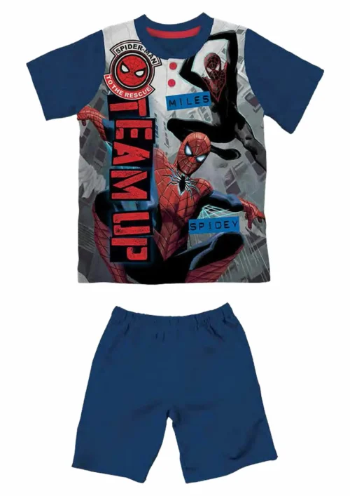 pigiama di colore blu di spiderman