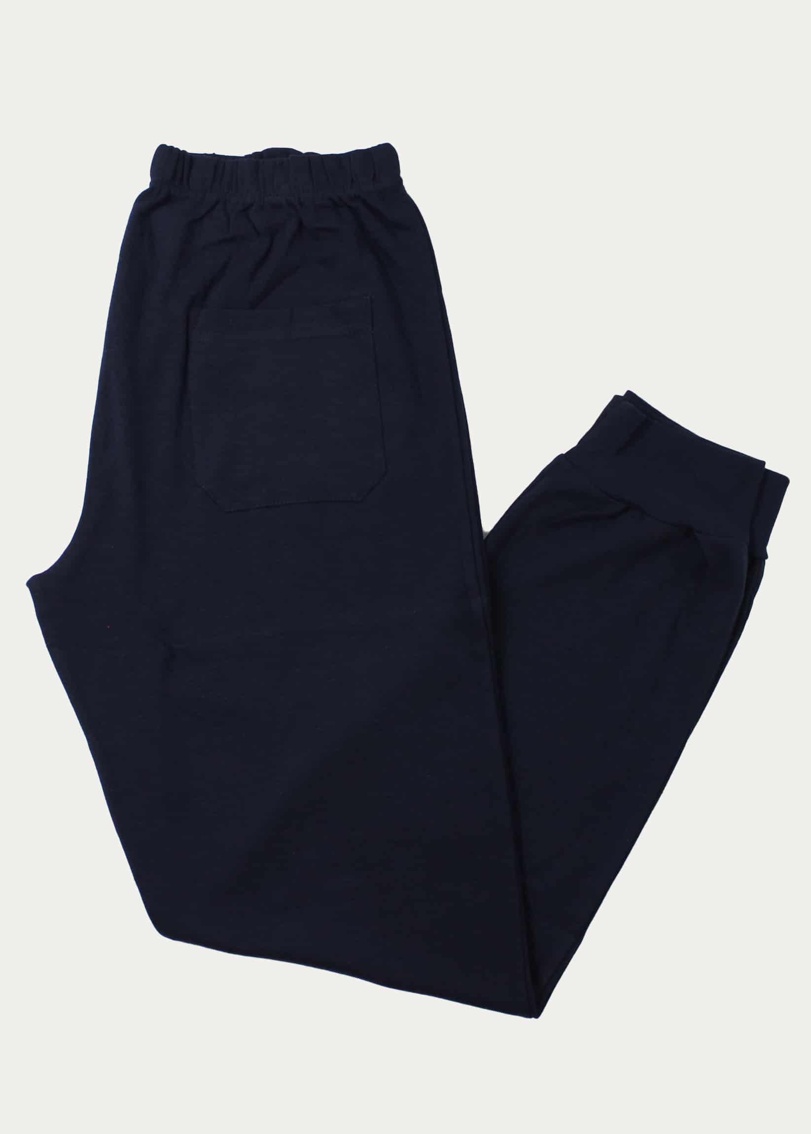 pantaloni a tinta unita di colore blu scuro da uomo