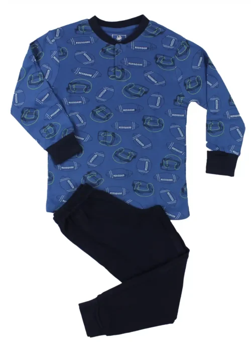 pigiama ilgranchietto di colore bluette da baseball