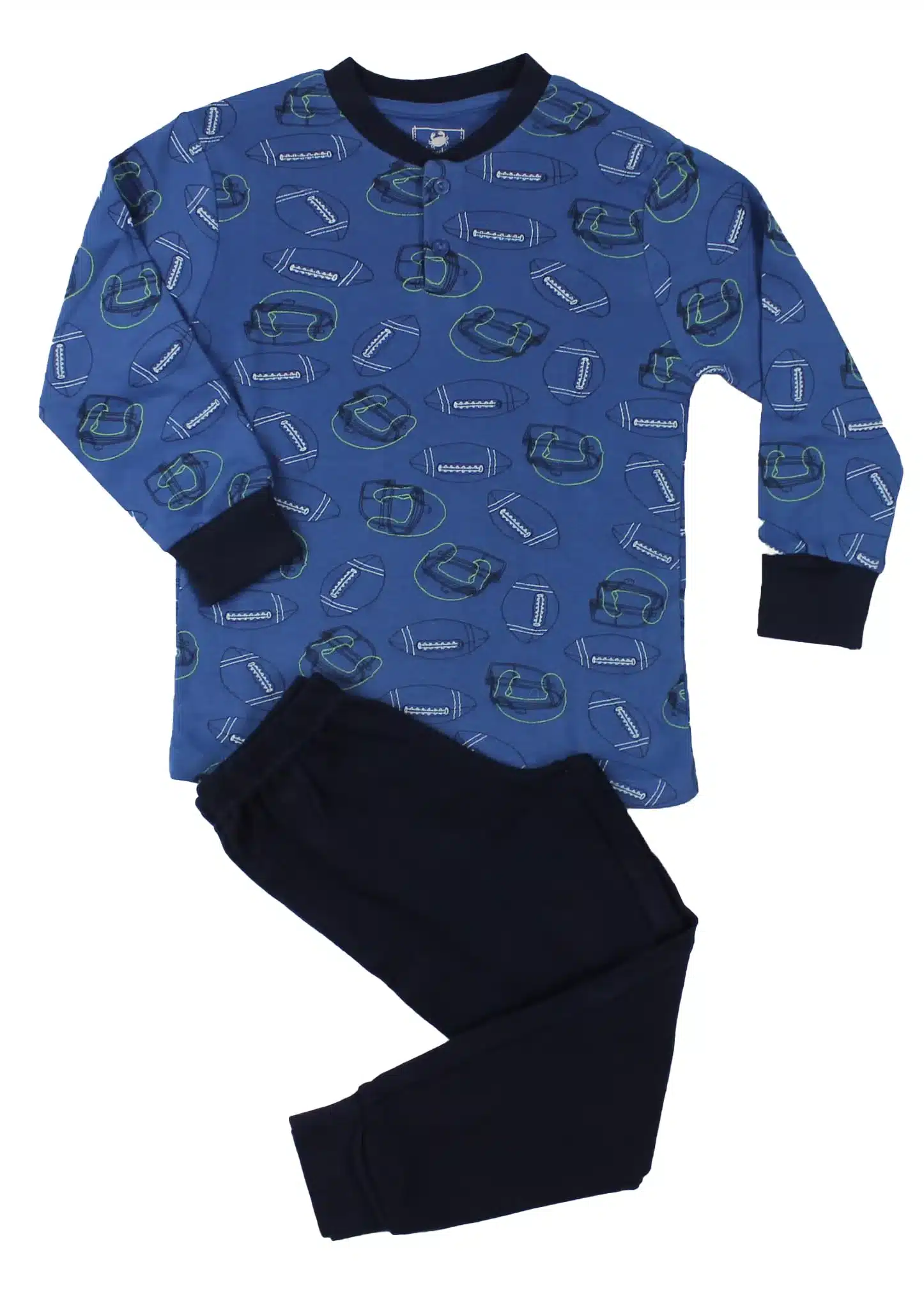 pigiama ilgranchietto di colore bluette da baseball