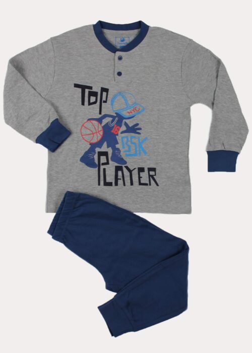 pigiama con basket di colore grigio da bambino