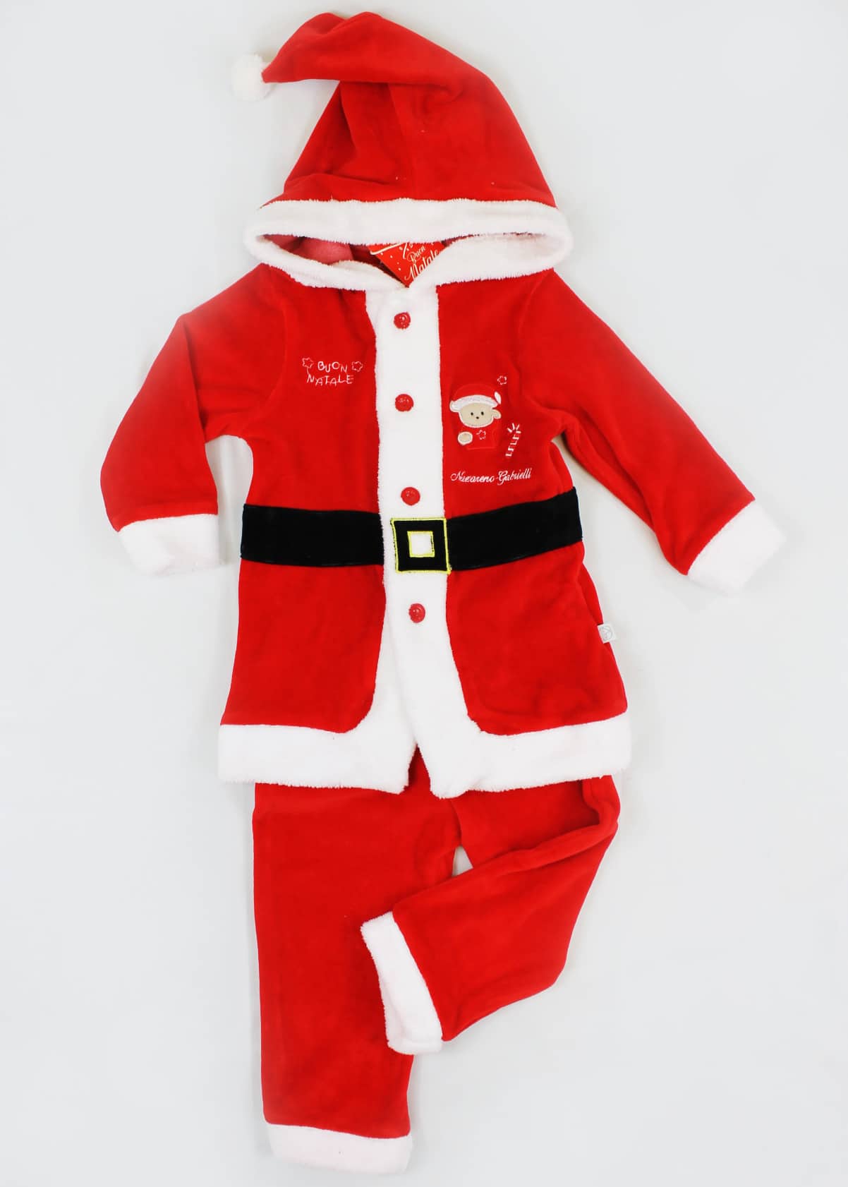 tutina di babbo natale di colore rosso