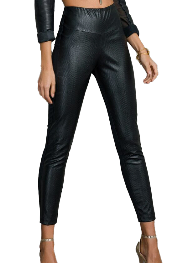 leggings similpelle neri da donna