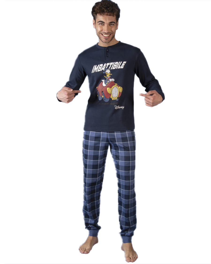 pigiama blu della disney in cotone con paperino
