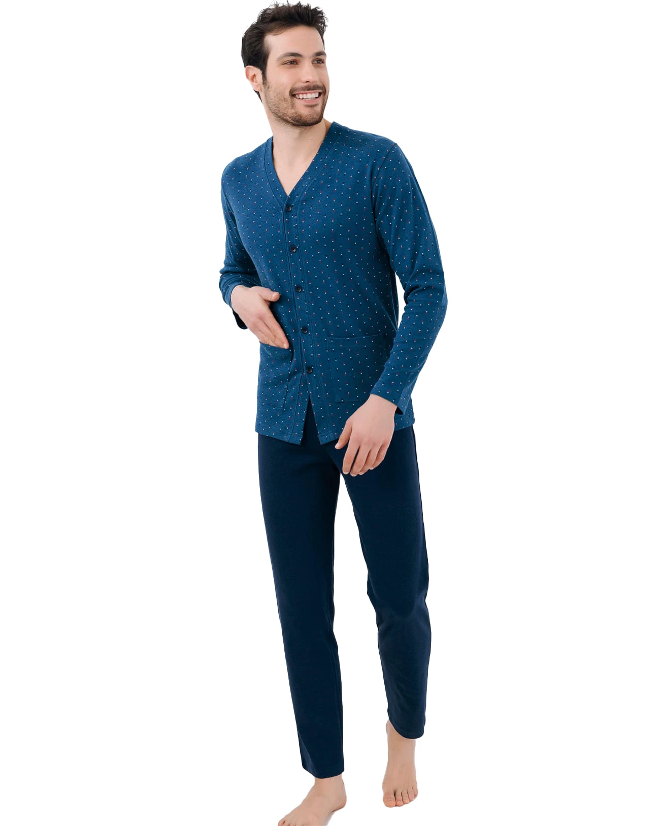 pigiama il granchio in cotone colore blu
