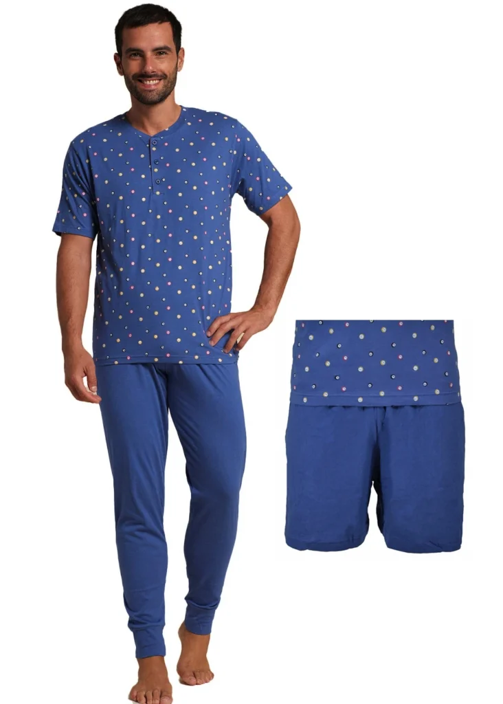 Pigiama Uomo Cotone Mezza Manica 3 Pezzi Karel 2204