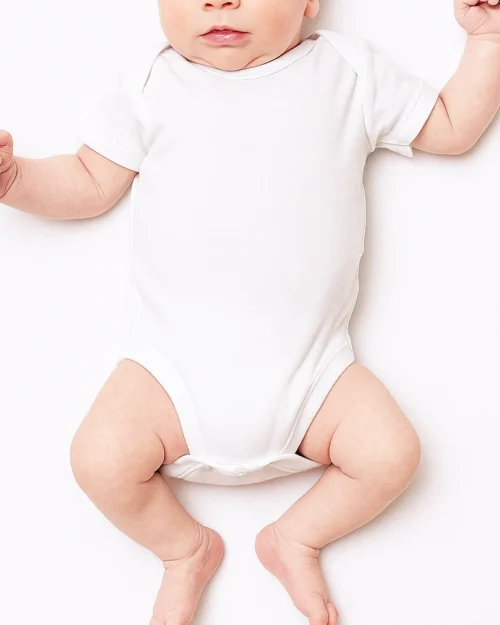 body bianco mezza manica neonato