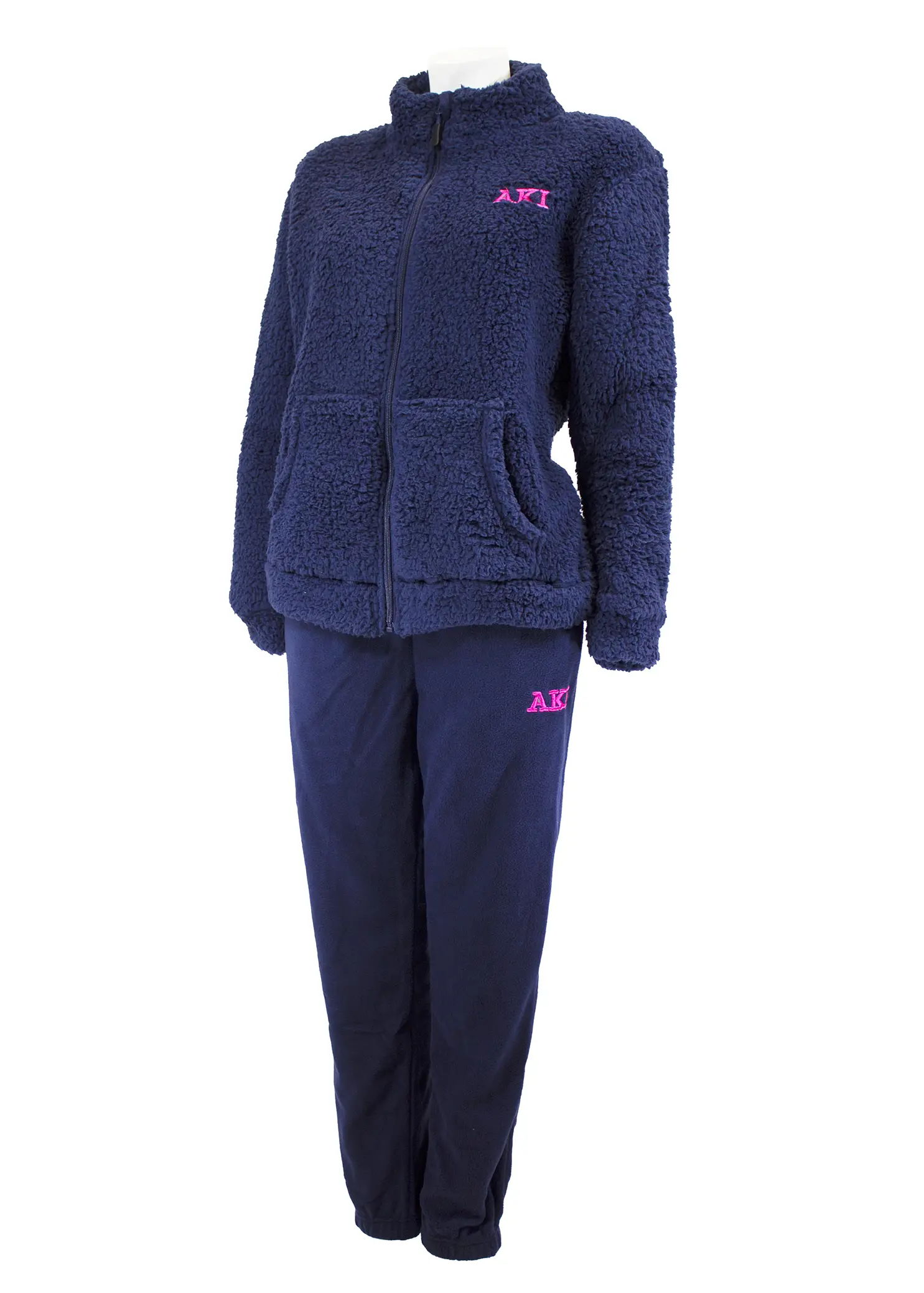 tuta blu Aki in pile con zip da donna