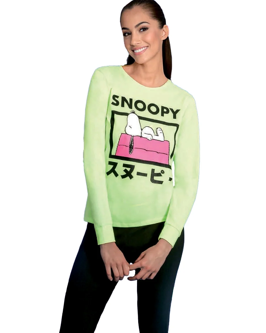 pigiama in cotone di snoopy da donna