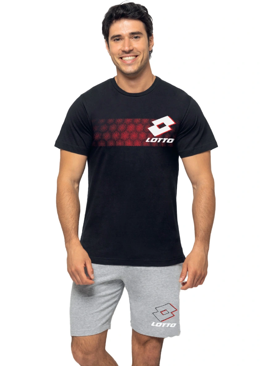 completo sportivo lotto in cotone a maniche corte