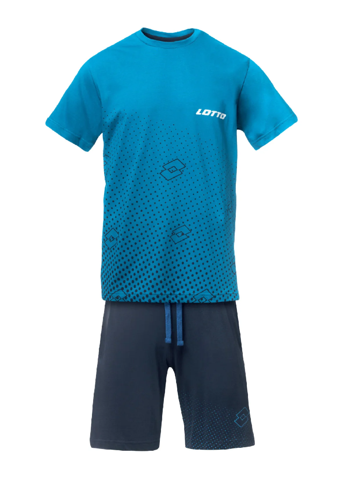 completo sportivo estivo in cotone da uomo colore petrolio