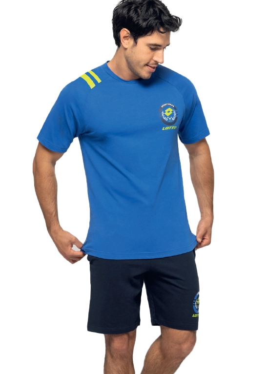 completo sportivo in cotone calibrato con logo lotto