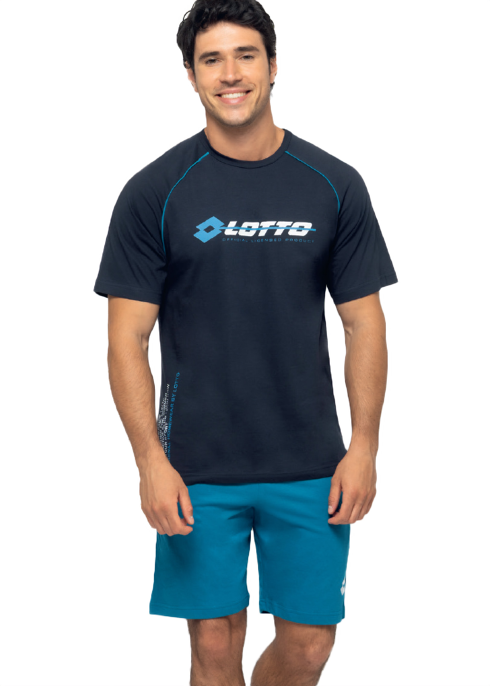 completo sportivo a maniche corte da uomo colore blu