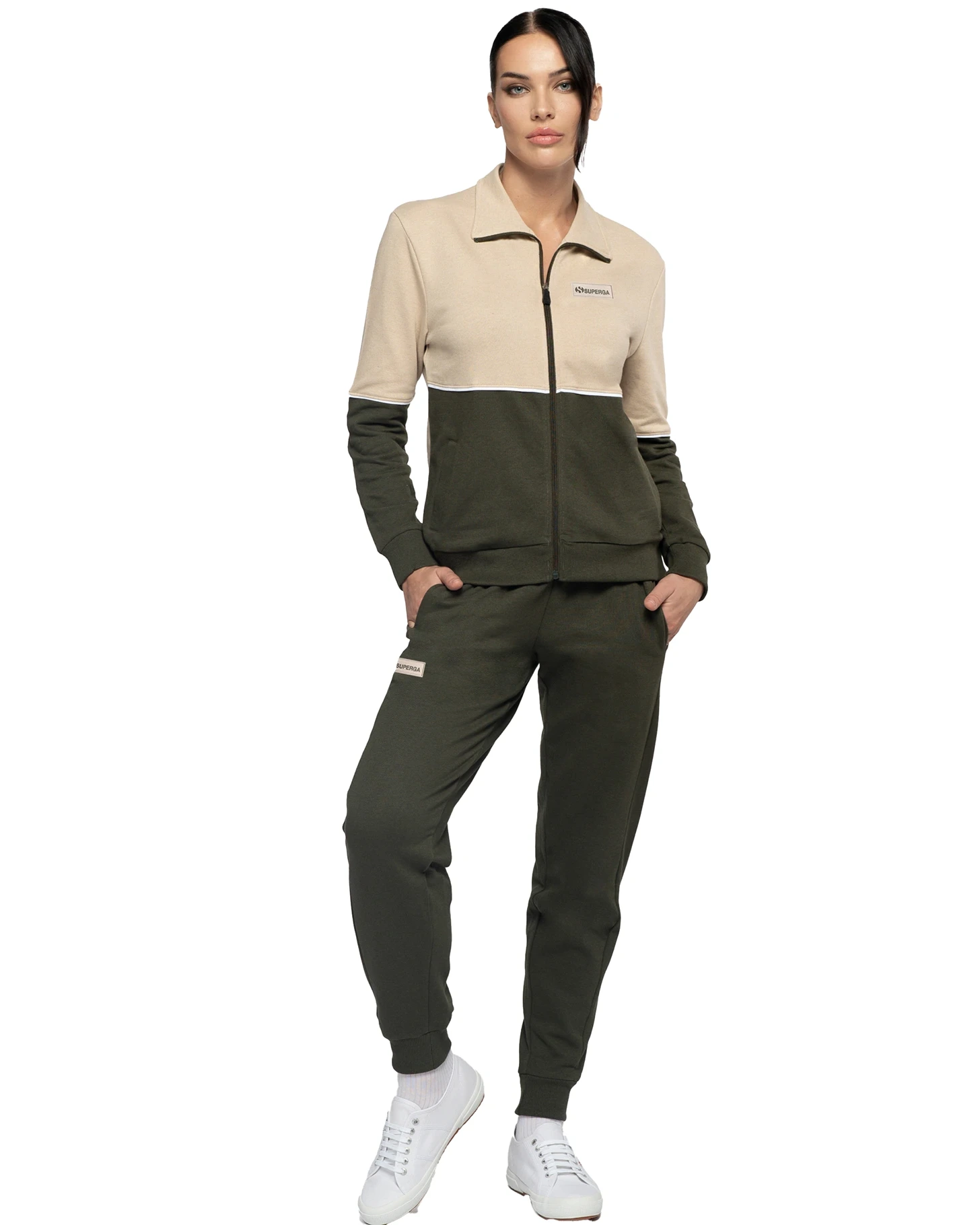 tuta sportiva femminile felpata con zip