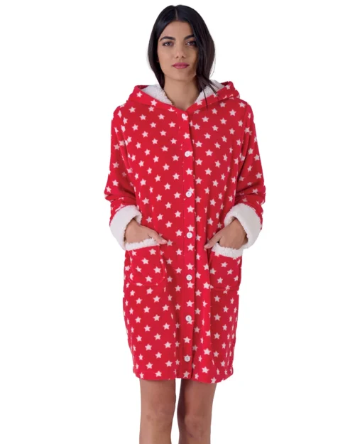 vestaglia in pile con stelline da donna