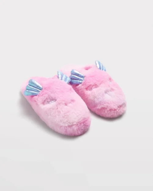 pantofole lilla per bambina con orecchie