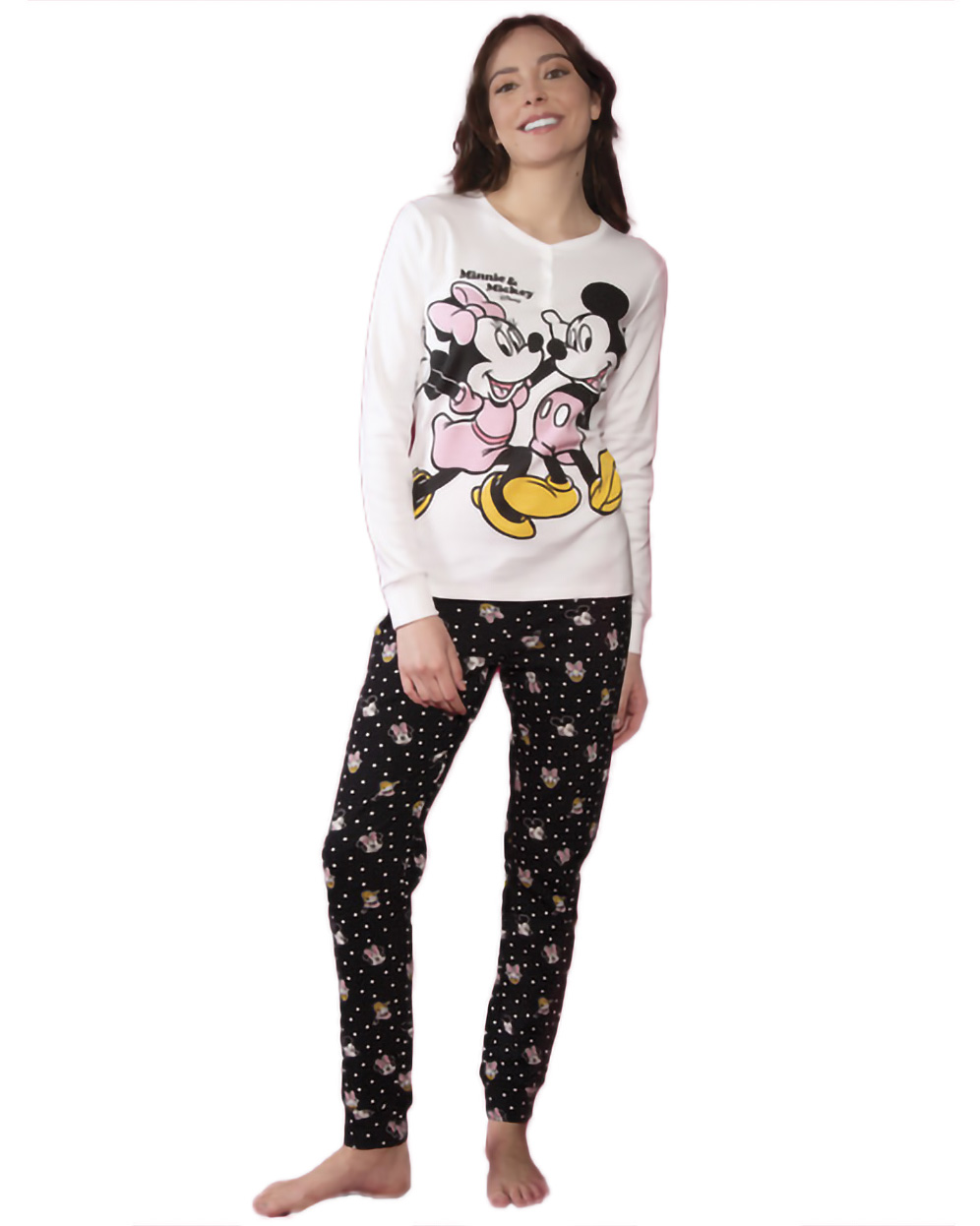 pigiama della disney con minnie e topolino da donna