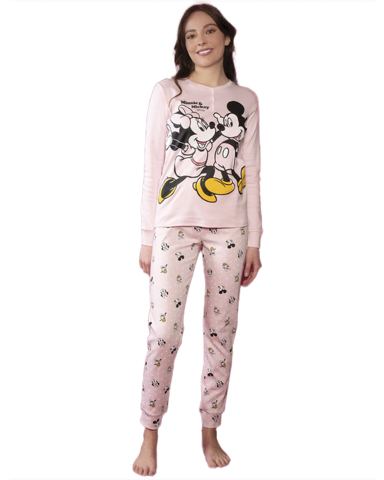 pigiama rosa femminile con minnie e topolino