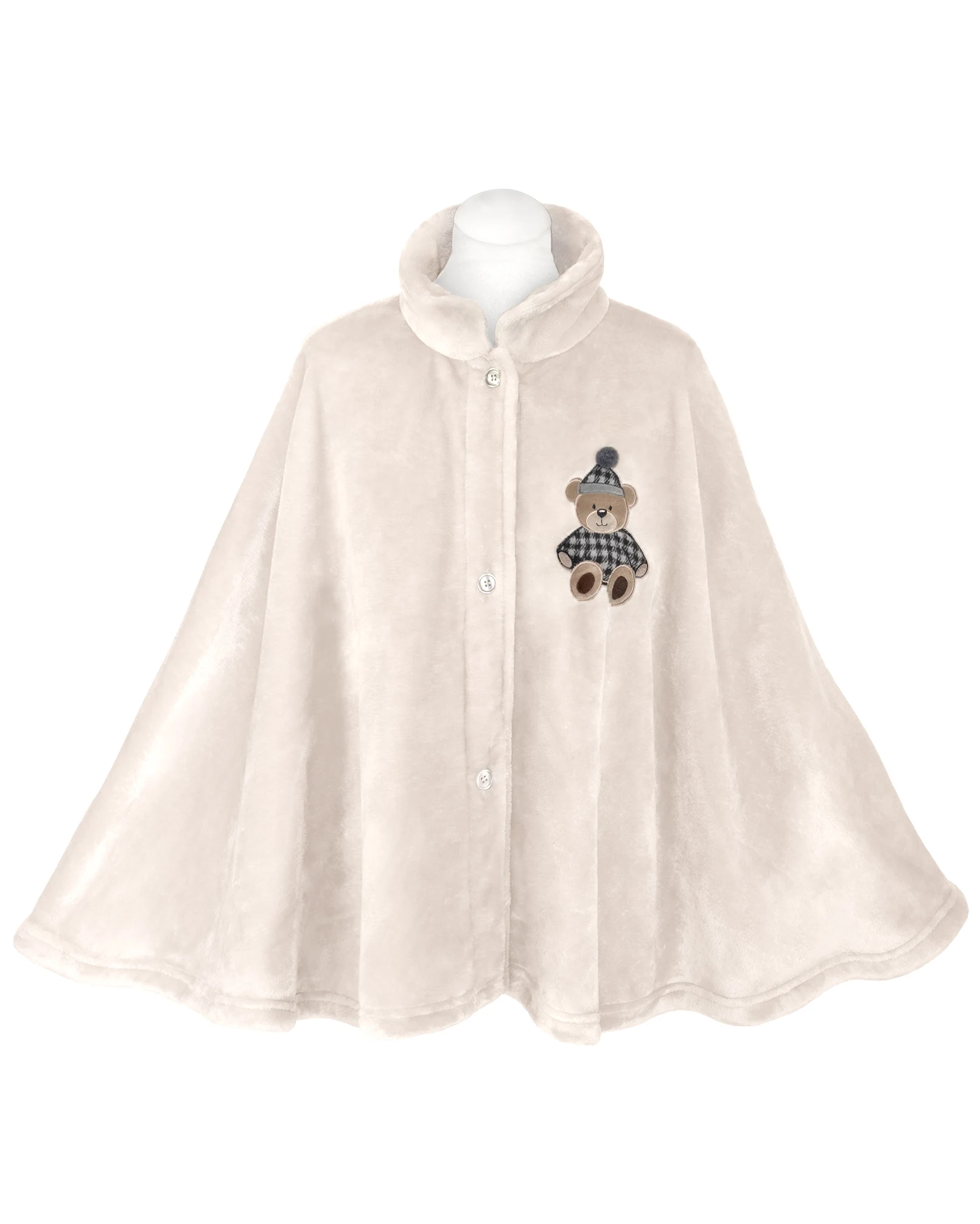vestaglia a poncho per bambina con orsacchiotto